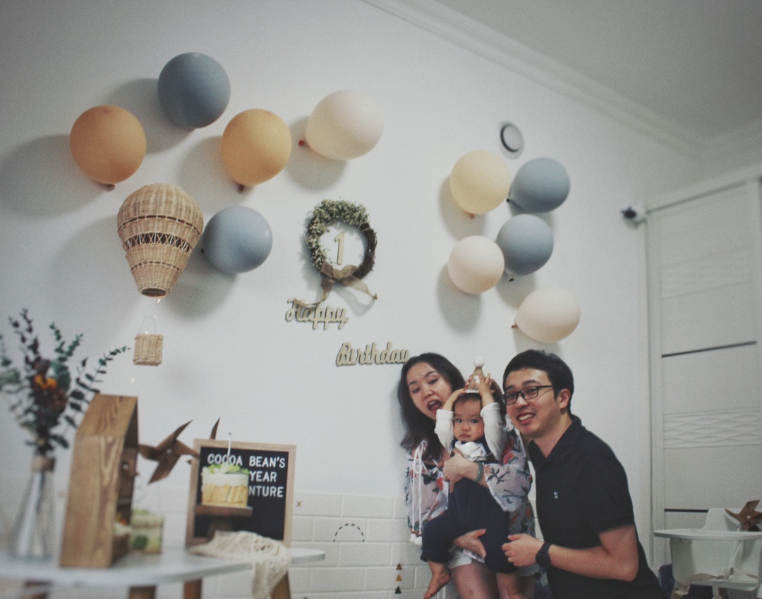 Cocoa Bean in his first year birthday party.