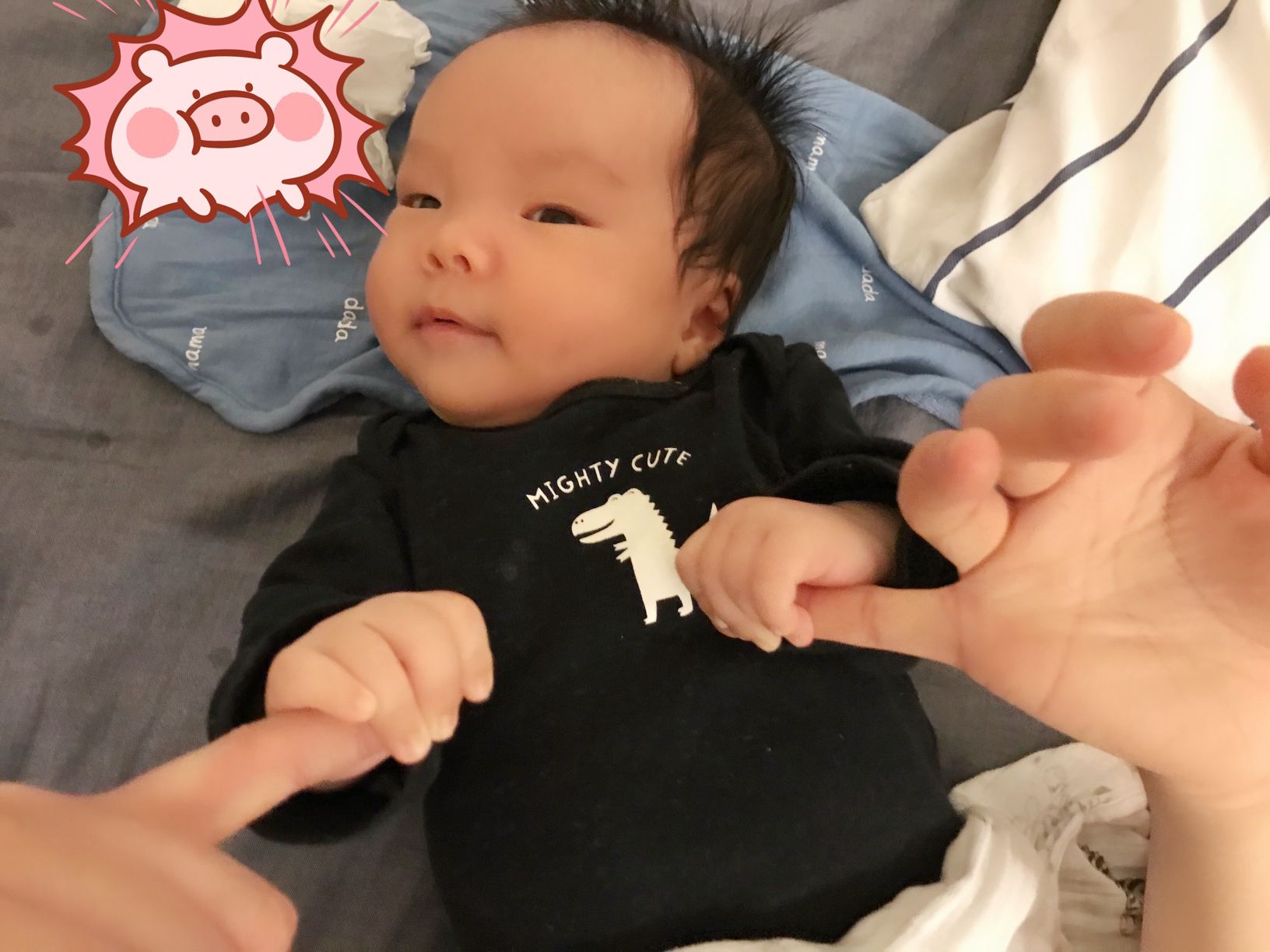 A photo of Coaca Bean taking his first bath.