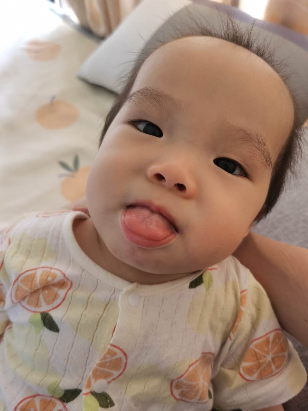 Cocoa Bean is making a face.