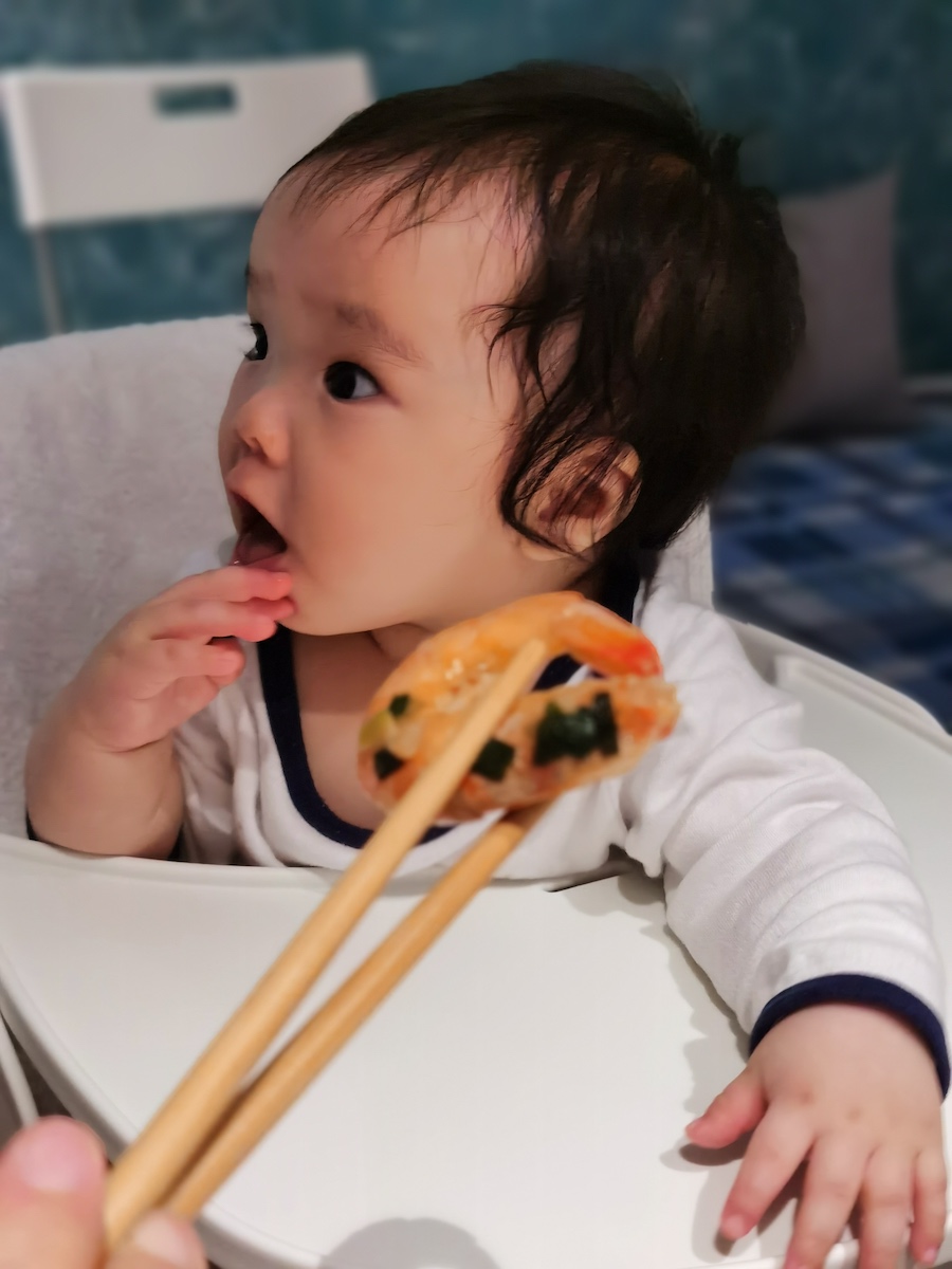 A photo of Coaca Bean yearning for a shrimp.