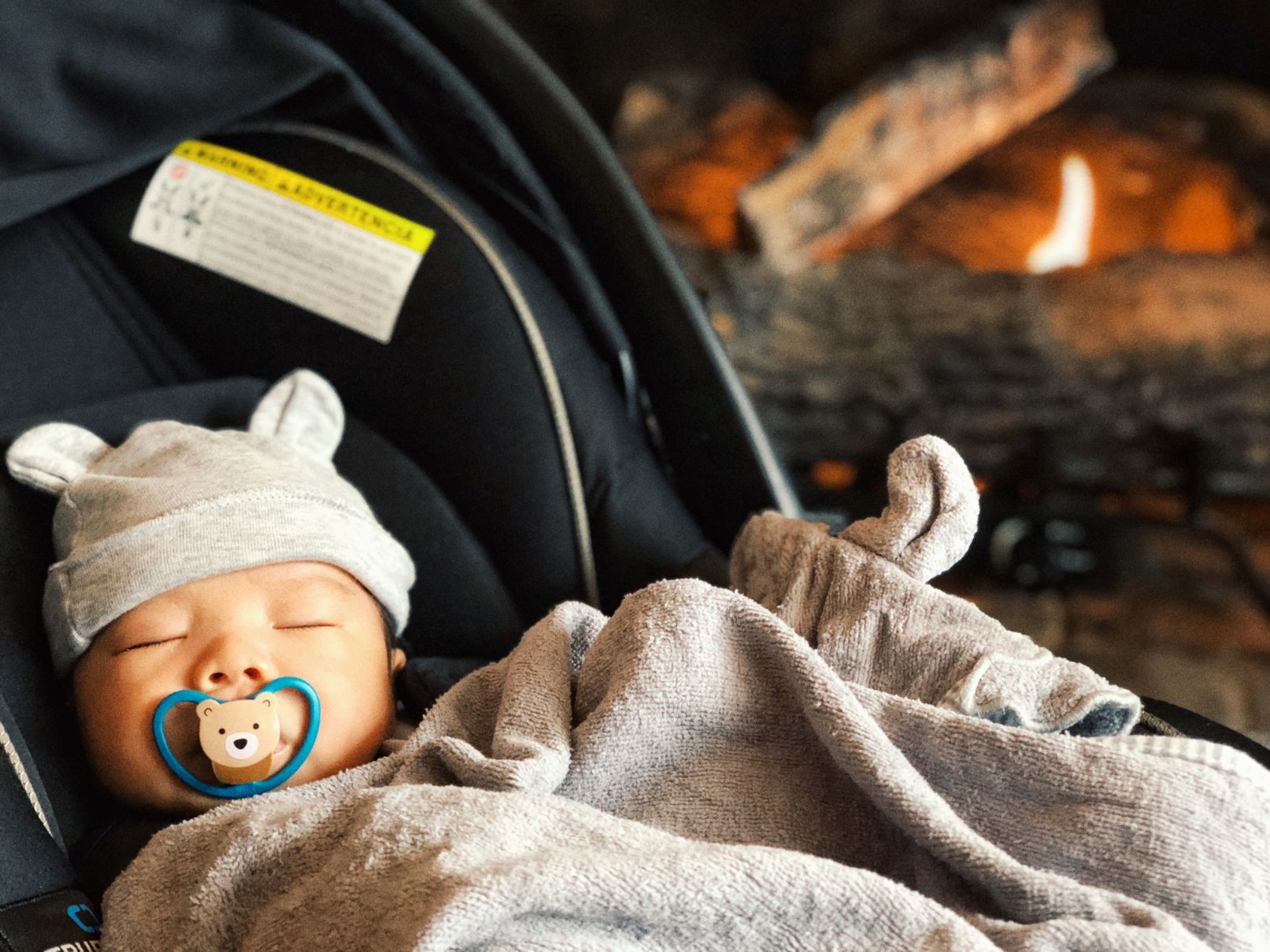 A photo Cocoa Bean sleeping by the hearth.