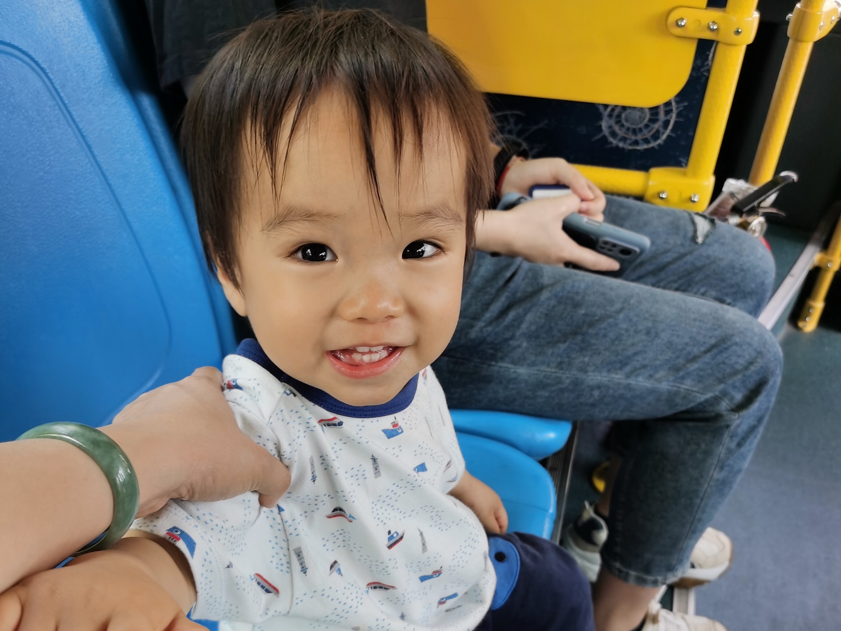 Cocoa Bean is taking a bus ride.