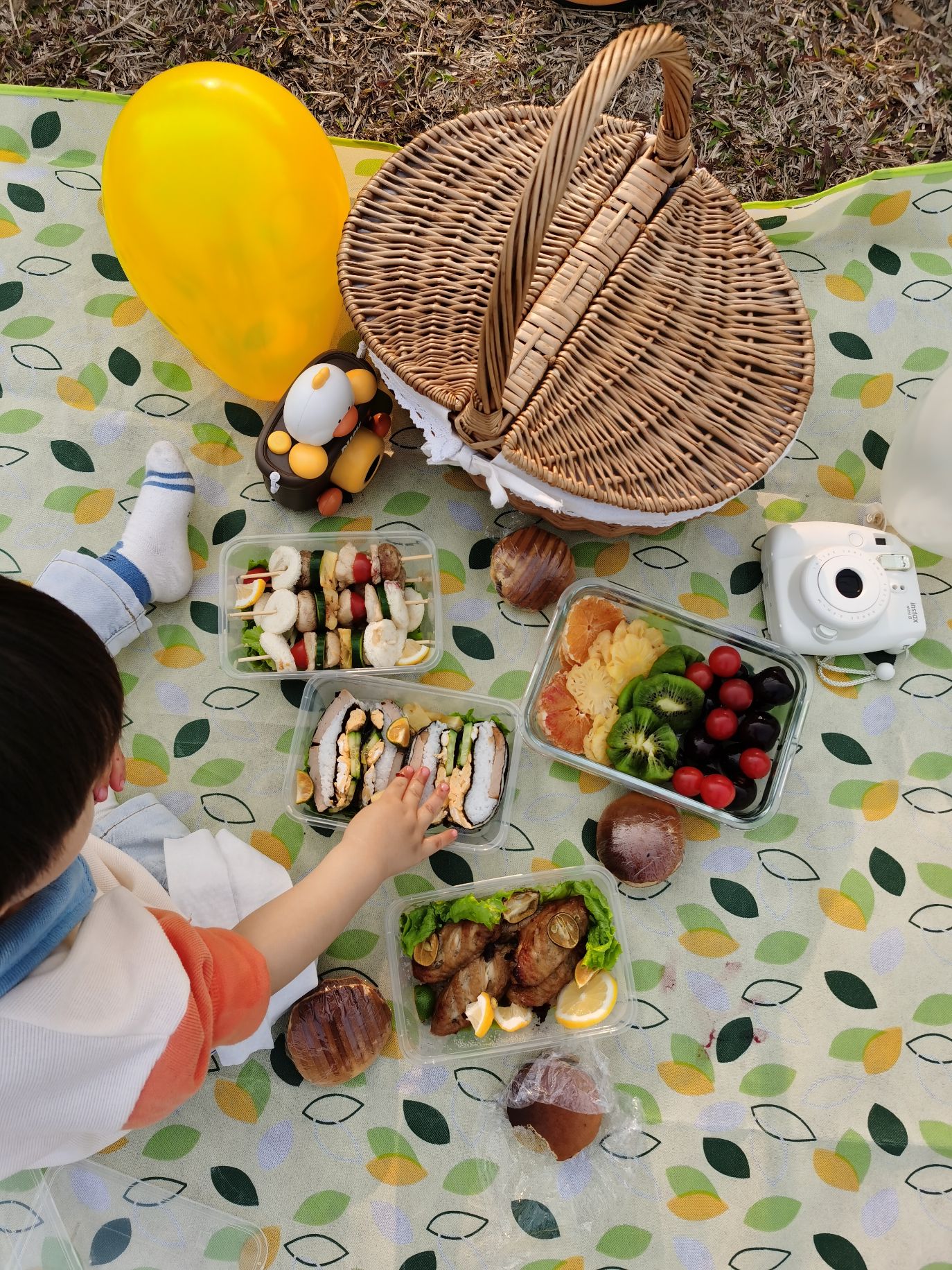 Cocoa Bean is picnicking.
