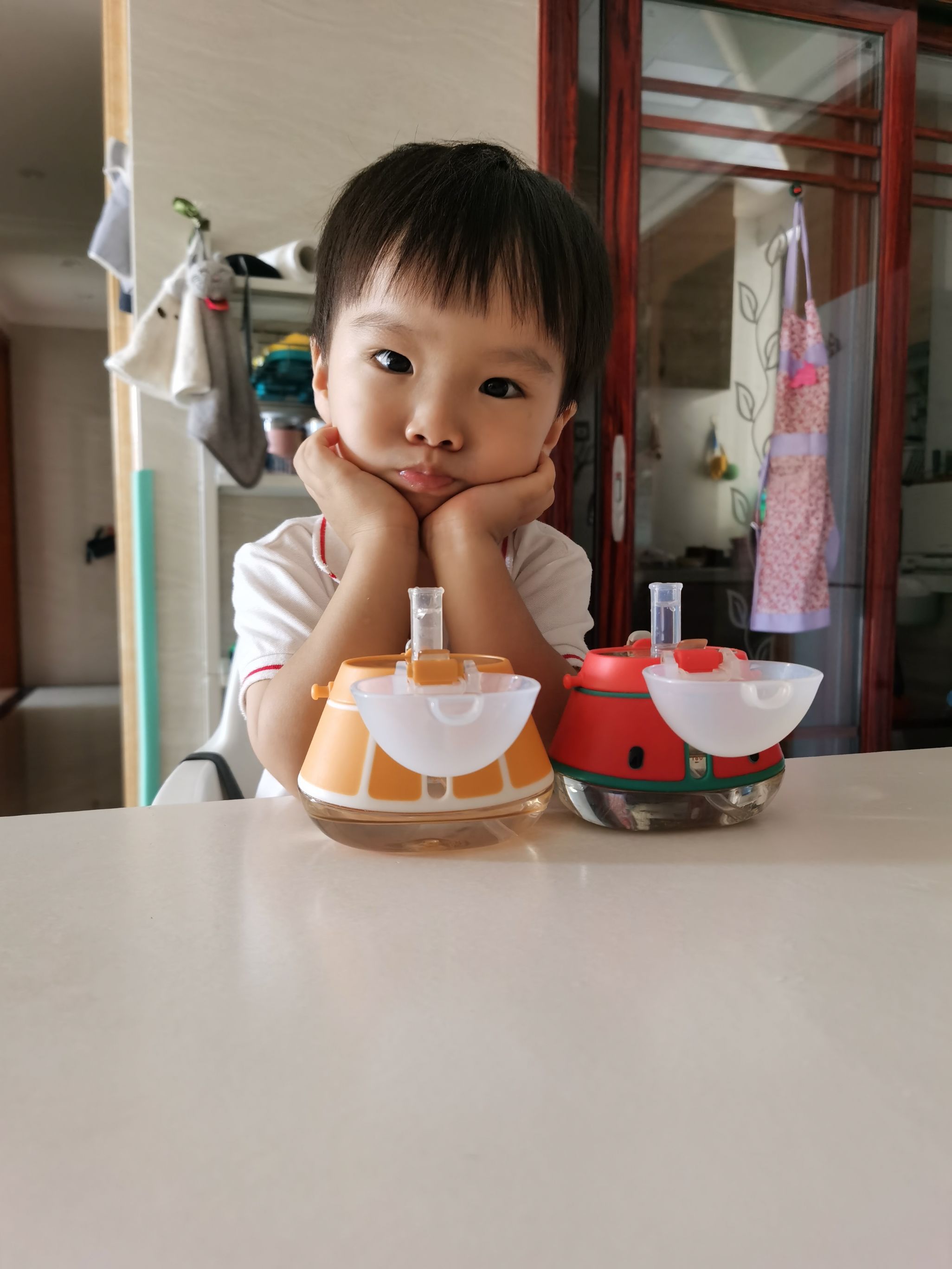 Cocoa Bean is taking a COVID test.